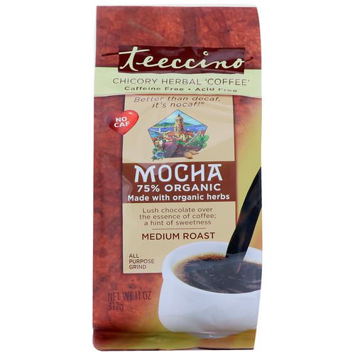 Teeccino, Chicory Herbal Coffee, Mocha, Medium Roast Coffee, Caffeine Free, 11 oz (312 g) Review