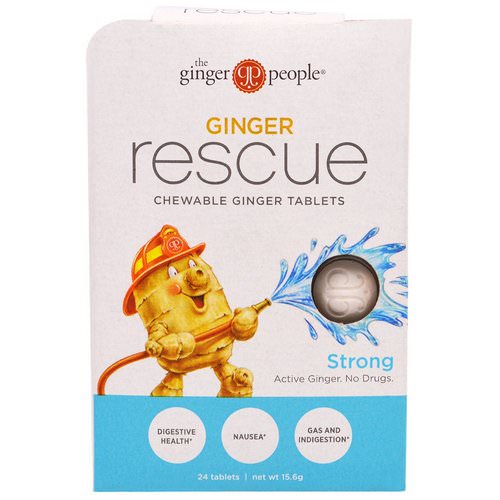 The Ginger People, Ginger Rescue, Chewable Ginger Tablets, Strong, 24 Tablets (15.6 g) Review