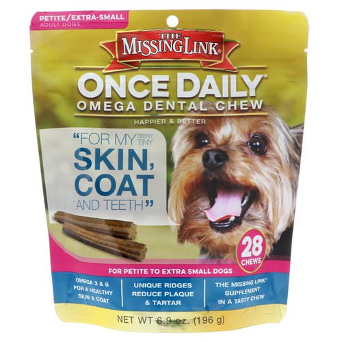 The Missing Link, Once Daily, Omega Dental Chew, For Petite To Extra Small Dogs, 28 Chews, 6.9 oz (196 g) Review
