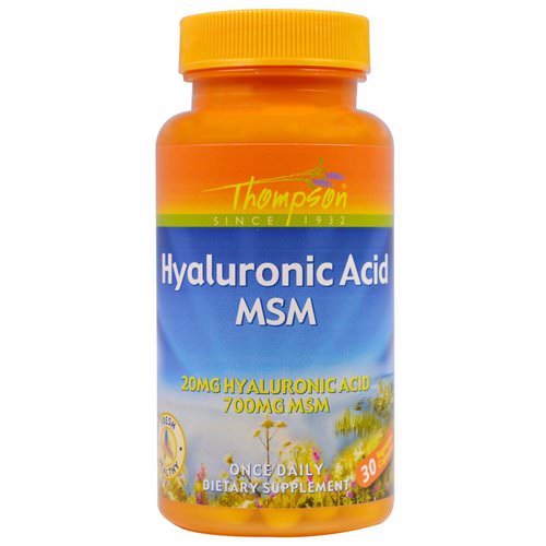 Thompson, Hyaluronic Acid - MSM, 30 Veggie Caps Review