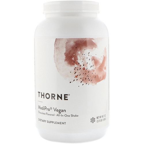 Thorne Research, Medipro Vegan, All-In-One Shake, Chocolate, 3.10 lbs (1,410 g) Review