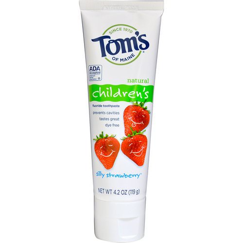 Tom's of Maine, Natural Children's Fluoride Toothpaste, Silly Strawberry, 4.2 oz (119 g) Review