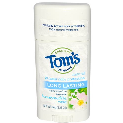 Tom's of Maine, Natural Long Lasting Deodorant, Aluminum-Free, Honeysuckle Rose, 2.25 oz (64 g) Review