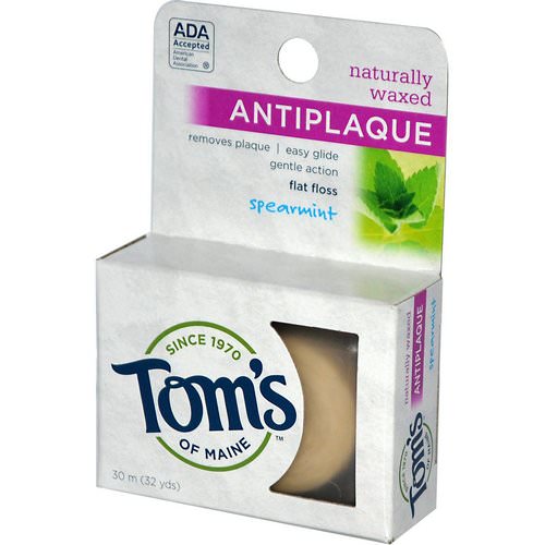 Tom's of Maine, Naturally Waxed Antiplaque Flat Floss, Spearmint, 30 m (32 yds) Review