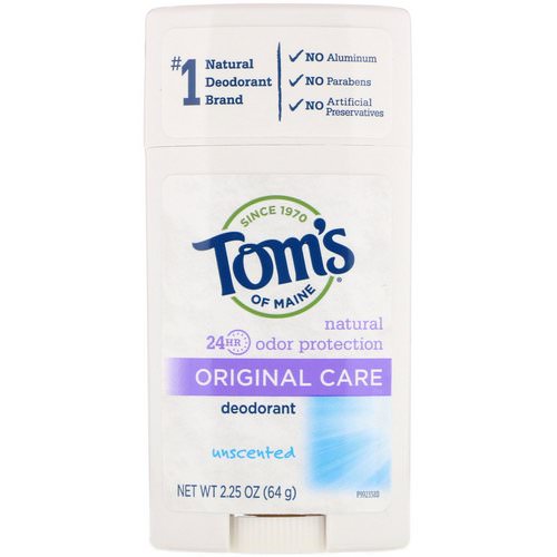 Tom's of Maine, Original Care Deodorant, Aluminum-Free, Unscented, 2.25 oz (64 g) Review