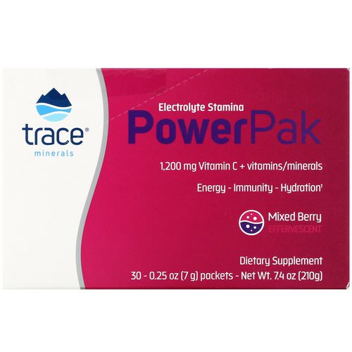 Trace Minerals Research, Electrolyte Stamina Power Pak, Mixed Berry, 30 Packets, 0.25 oz (7 g) Each Review
