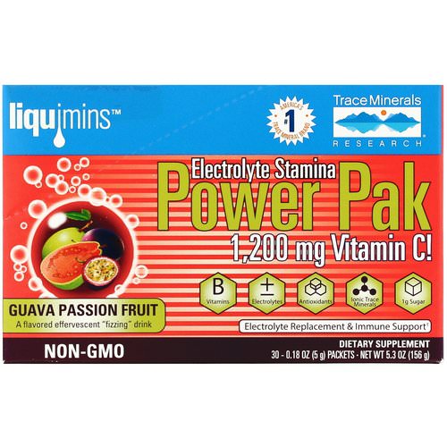 Trace Minerals Research, Electrolyte Stamina Power Pak, Guava Passion Fruit, 30 Packets, 0.18 oz (5 g) Each Review
