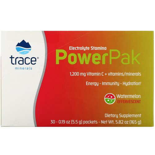 Trace Minerals Research, Electrolyte Stamina, Power Pak, Watermelon Effervescent, 30 Packets, 0.19 oz (5.5 g) Each Review