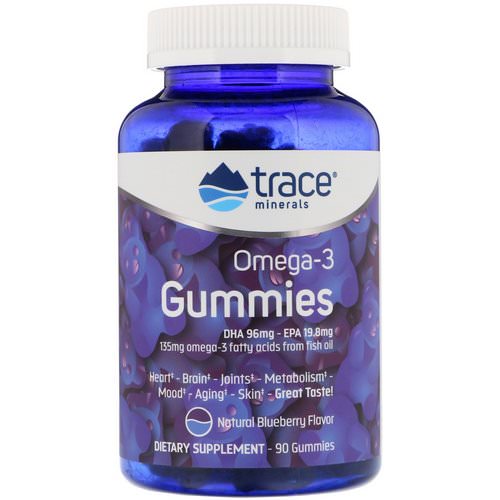 Trace Minerals Research, Omega-3 Gummies, Natural Blueberry, 90 Gummies Review