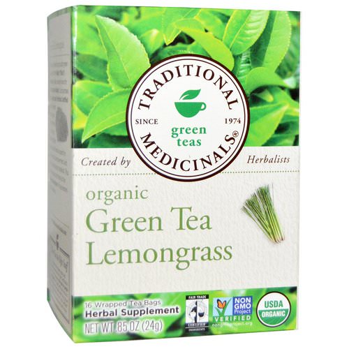 Traditional Medicinals, Green Teas, Organic Green Tea Lemongrass, 16 Wrapped Tea Bags, .85 oz (24 g) Review