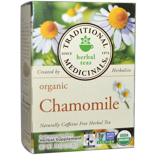 Traditional Medicinals, Herbal Teas, Organic Chamomile, Naturally Caffeine Free, 16 Wrapped Tea Bags, .74 oz (20.8 g) Review