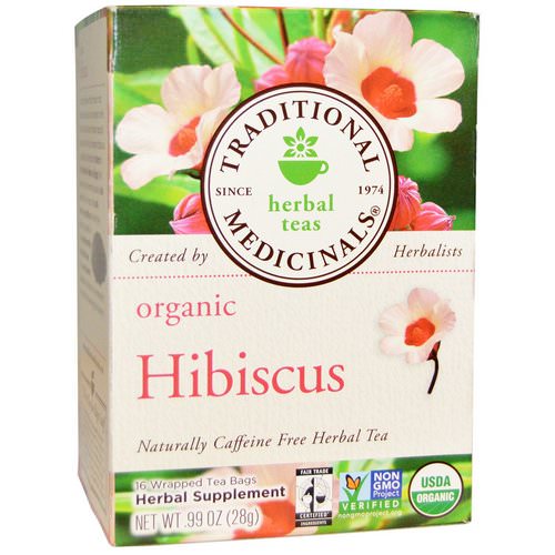 Traditional Medicinals, Herbal Teas, Organic Hibiscus, Naturally Caffeine Free, 16 Wrapped Tea Bags, .99 oz (28 g) Review