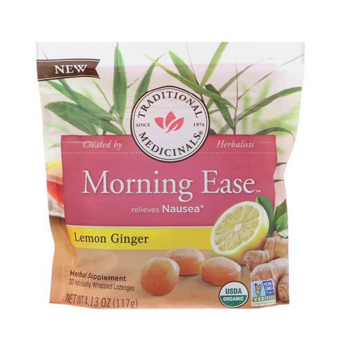Traditional Medicinals, Organic, Morning Ease, Lemon Ginger, 30 Individually Wrapped Lozenges, 4.13 oz (117 g) Review