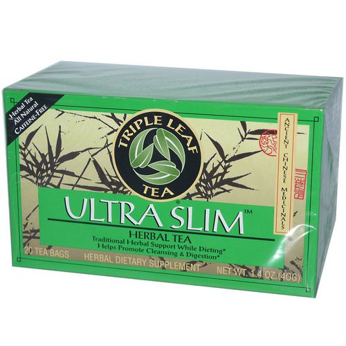 Triple Leaf Tea, Ultra Slim, Herbal Tea, Caffeine-Free, 20 Tea Bags, 1.4 oz (40 g) Review