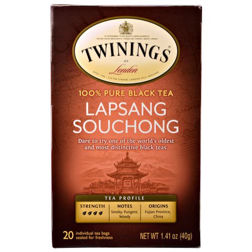 Twinings, 100% Pure Black Tea, Lapsan Souchong, 20 Tea Bags, 1.41 oz (40 g) Each Review