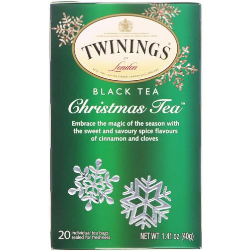 Twinings, Black Tea, Christmas Tea, 20 Tea Bags, 1.41 oz (40 g) Review