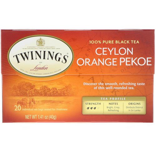Twinings, Ceylon Orange Pekoe Tea, 20 Tea Bags, 1.41 oz (40 g) Review