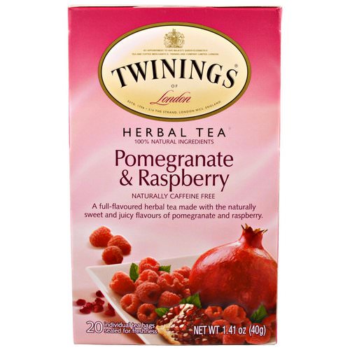 Twinings, Herbal Tea, Pomegranate & Raspberry, Caffeine Free, 20 Tea Bags, 1.41 oz (40 g) Review