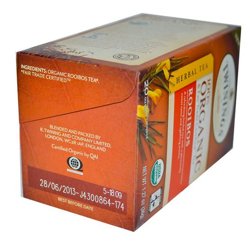 Twinings, Organic Herbal Tea, Rooibos, 20 Tea Bags, 1.27 oz (36 g) Review