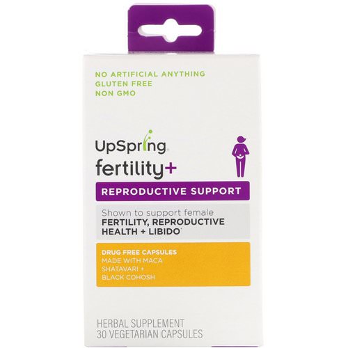 UpSpring, Fertility+, Reproductive Support, 30 Vegetarian Capsules Review