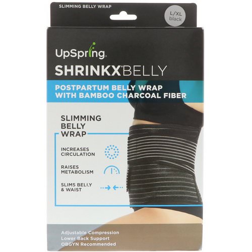 UpSpring, Shrinkx Belly, Postpartum Belly Wrap With Bamboo Charcoal Fiber, Size L/XL, Black Review