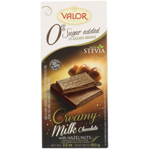Valor, 0% Sugar Added, Creamy Milk Chocolate With Hazelnut, 3.5 oz (100 g) Review