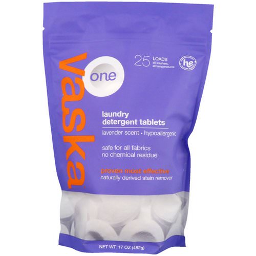 Vaska, One, Laundry Detergent Tablets, Lavender Scent, 25 Loads, 17 oz (482 g) Review