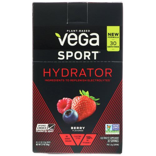 Vega, Hydrator, Berry, 30 Packs, 0.1 oz (2.8 g) Each Review