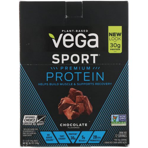 Vega, Protein, Chocolate, 12 Pack, 1.6 oz (44 g) Each Review