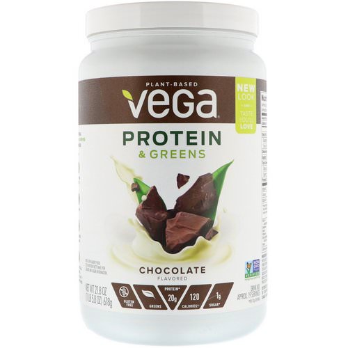 Vega, Protein & Greens, Chocolate Flavored, 1.36 lbs (618 g) Review