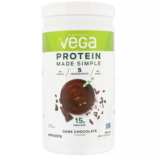 Vega, Protein Made Simple, Dark Chocolate, 9.6 oz (271 g) Review