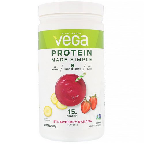 Vega, Protein Made Simple, Strawberry Banana, 9.3 oz (263 g) Review