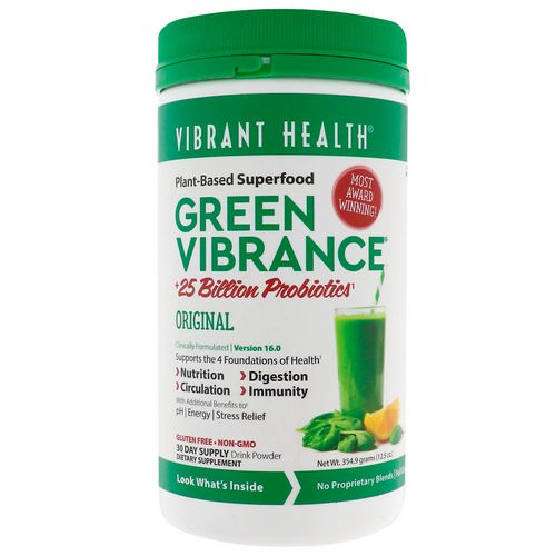 Vibrant Health, Green Vibrance +25 Billion Probiotics, Version 16.0, 12.5 oz (354.9 g) Review