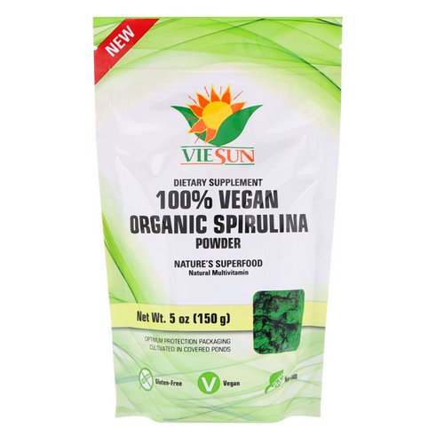 VIESUN, 100% Vegan Organic Spirulina Powder, 5 oz (150 g) Review