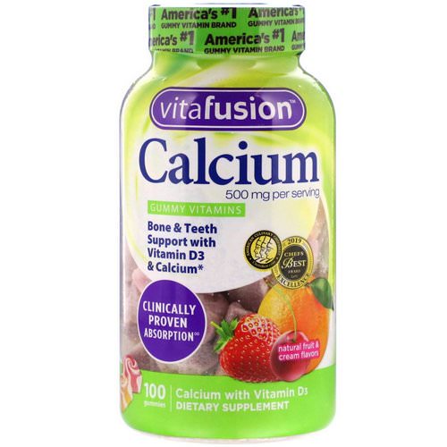 VitaFusion, Calcium, Natural Fruit & Cream Flavors, 500 mg, 100 Gummies Review