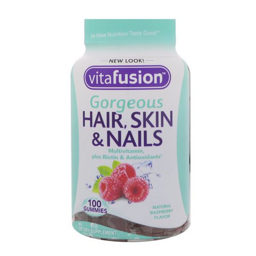 VitaFusion, Gorgeous Hair, Skin & Nails Multivitamin, Natural Raspberry Flavor, 100 Gummies Review