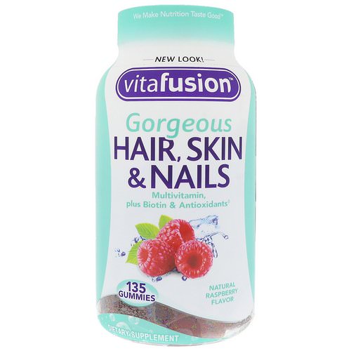 VitaFusion, Gorgeous Hair, Skin & Nails Multivitamin, Natural Raspberry Flavor, 135 Gummies Review
