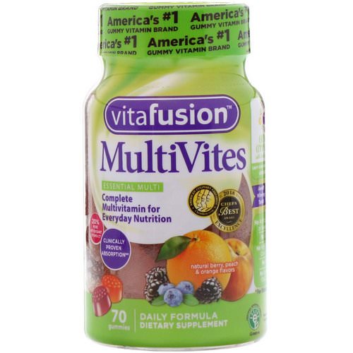 VitaFusion, MutiVites, Complete Multivitamin, Natural Berry, Peach & Orange Flavors, 70 Gummies Review