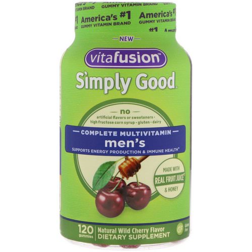 VitaFusion, Simply Good, Men's Complete Multivitamin, Natural Wild Cherry Flavor, 120 Gummies Review
