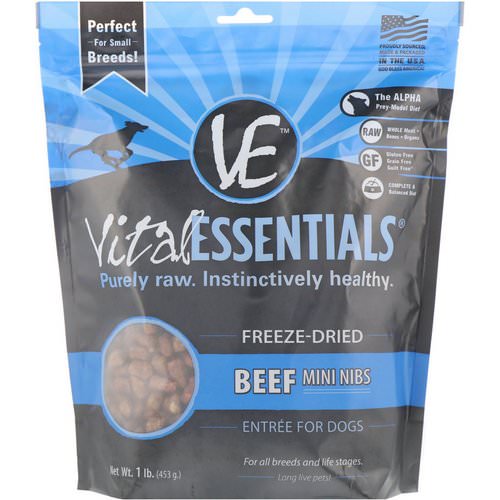 Vital Essentials, Freeze-Dried Entree For Dogs, Beef Mini Nibs, 1 lb. (453 g) Review