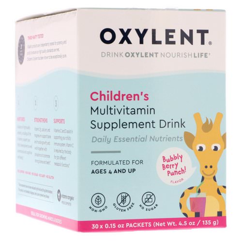 Vitalah, Children's Oxylent, Multivitamin Supplement Drink, Bubbly Berry Punch, 30 Packets, 0.15 oz (4.5 g) Each Review