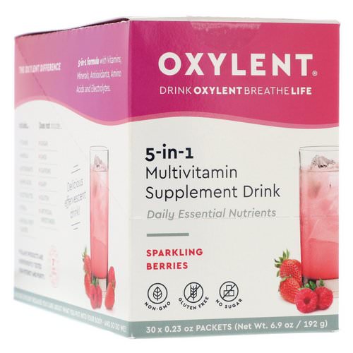 Vitalah, Oxylent, Multivitamin Supplement Drink, Sparkling Berries, 30 Packets, 0.23 oz (6.4 g) Each Review