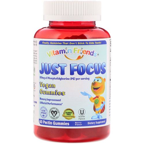 Vitamin Friends, Just Focus, Vegan Gummies, Berry Flavor, 60 Pectin Gummies Review