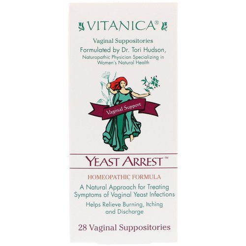 Vitanica, Yeast Arrest, Vaginal Support, 28 Vaginal Suppositories Review