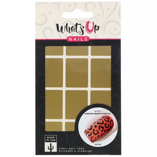 Whats Up Nails, Cheetah Hearts Stencils, 12 Pieces Review