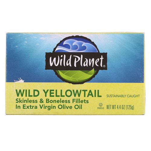 Wild Planet, Wild Yellowtail Skinless & Boneless Fillets In Extra Virgin Olive Oil, 4.4 oz (125 g) Review