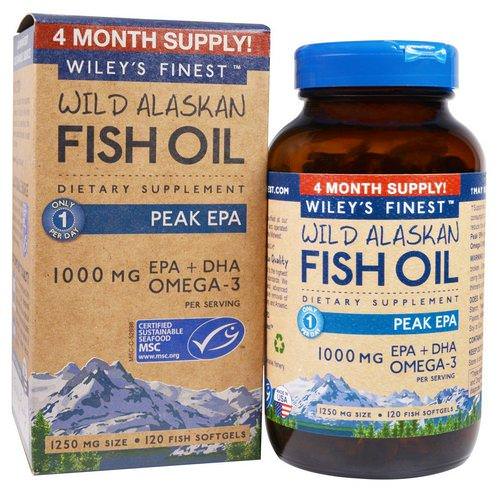 Wiley's Finest, Wild Alaskan Fish Oil, Peak EPA, 1250 mg, 120 Fish Softgels Review