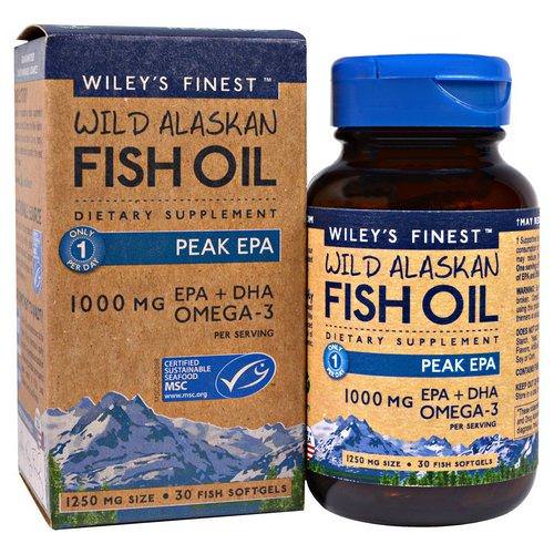 Wiley's Finest, Wild Alaskan Fish Oil, Peak EPA, 1250 mg, 30 Fish Softgels Review