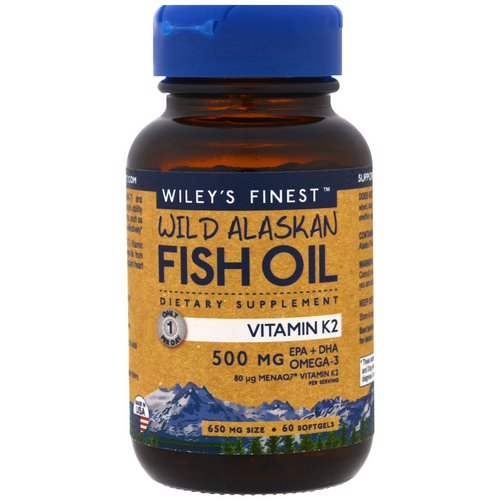 Wiley's Finest, Wild Alaskan Fish Oil, Vitamin K2, 60 Fish Oil Softgels Review
