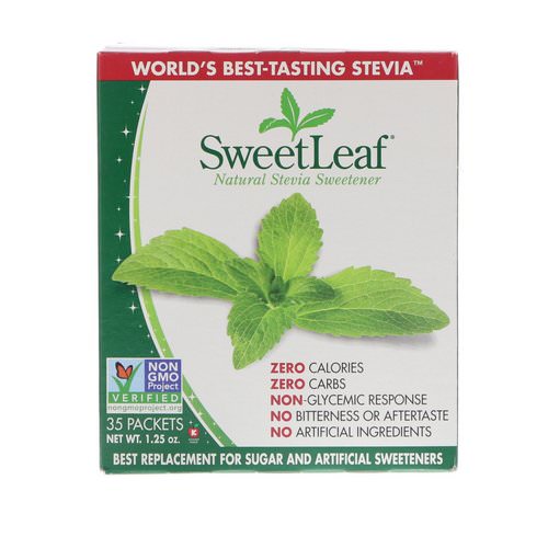 Wisdom Natural, SweetLeaf, Natural Stevia Sweetener, 35 Packets, 1.25 oz Review